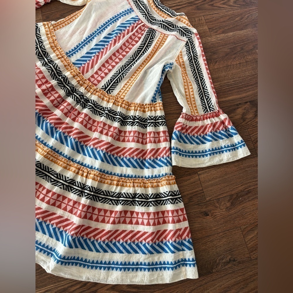 Anthropologie Devotion Twins Embroidered Ella Mini Dress Anthropologie XS Stripe - Picture 7 of 12